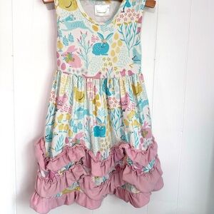 Tiny Maxi Dress Chicken Farm Print 3T